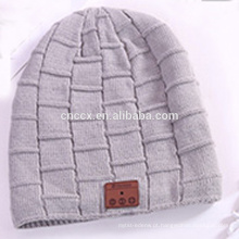 PK18ST012 lã de cashmere atacado gorro de malha chapéu com fone de ouvido sem fio